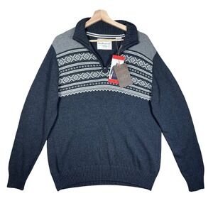 Weatherproof Vintage Nordic Sweater Men Fair Isle NWT Fisherman Pullover 1/4 Zip